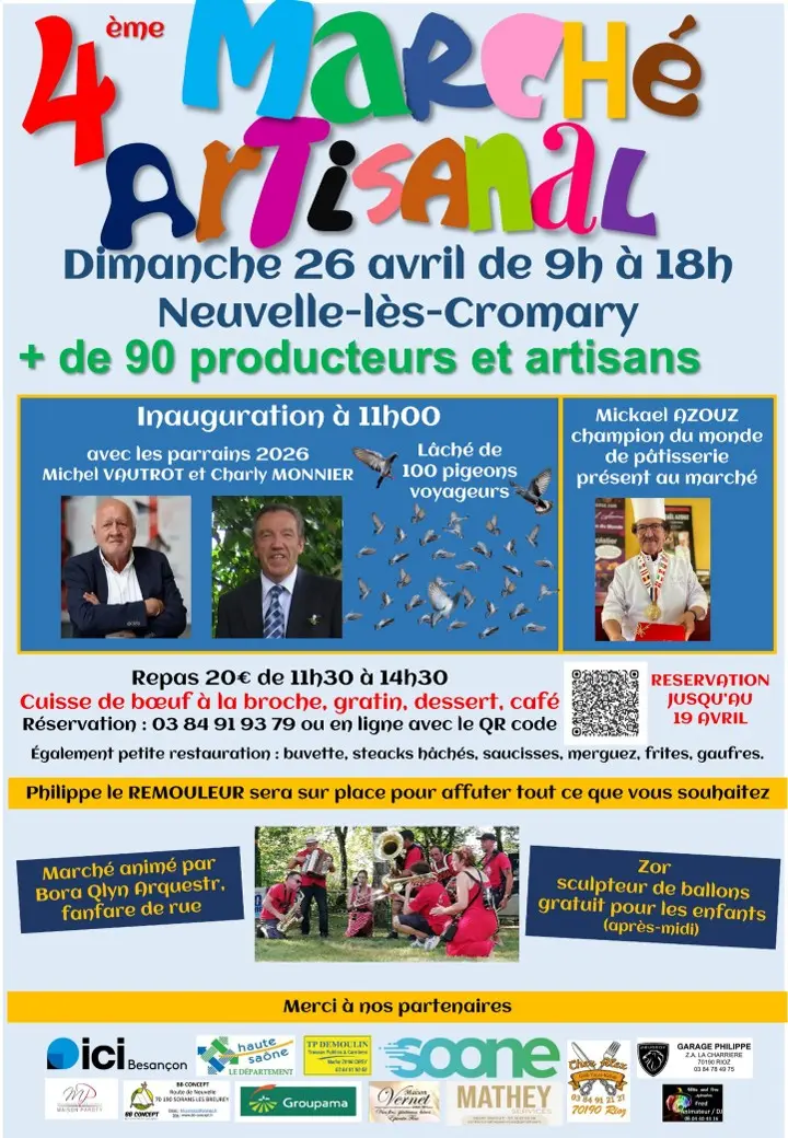 Affiche du marché artisanal de Neuvelle-lès-Cromary le 26 avril 2026